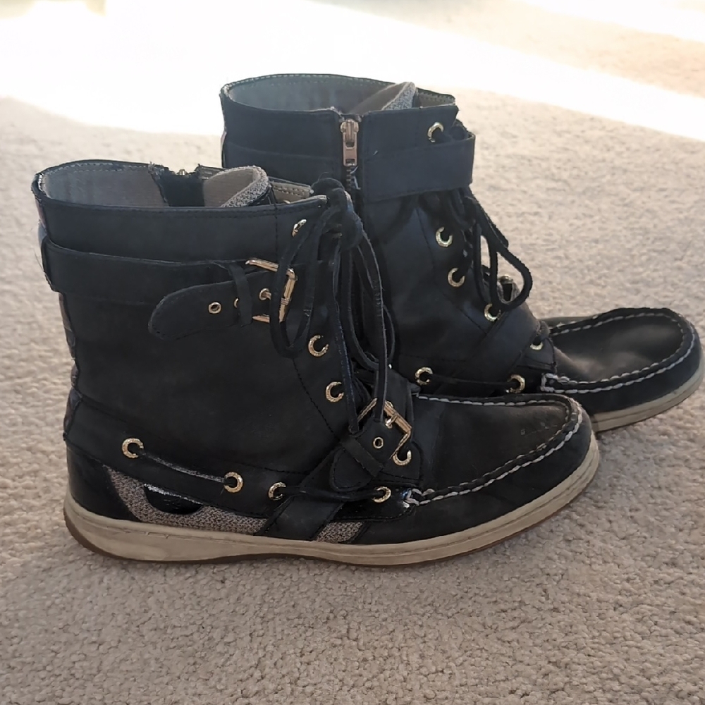 Sperry Top-Sider Black Lace Up Boots